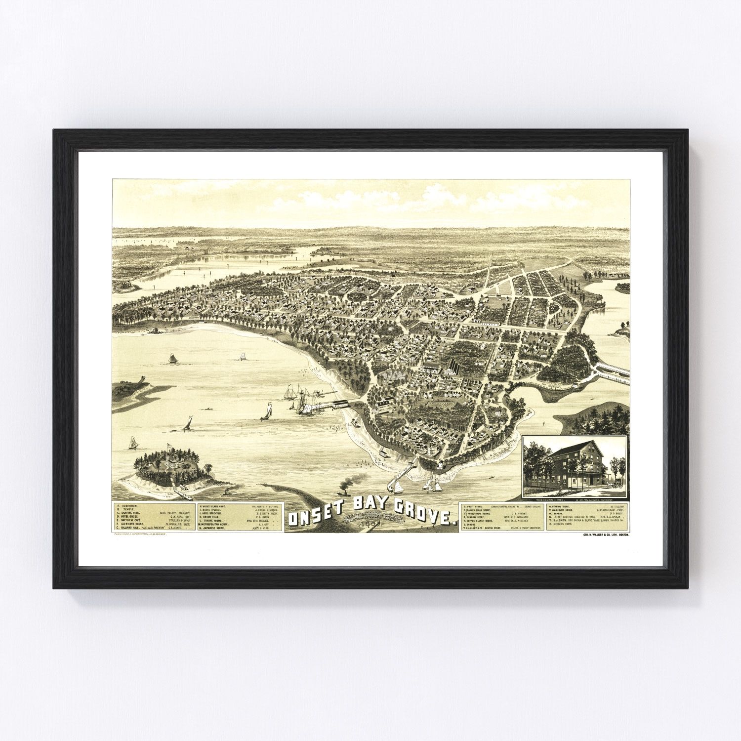 Vintage Map of Wareham, Massachusetts 1885