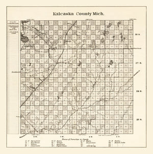 Vintage Map of Kalcaska County, Michigan 1878