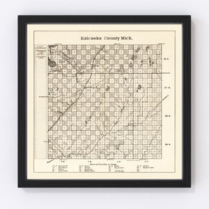 Vintage Map of Kalcaska County, Michigan 1878