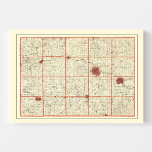 Vintage Map of Washtenaw County, Michigan 1896