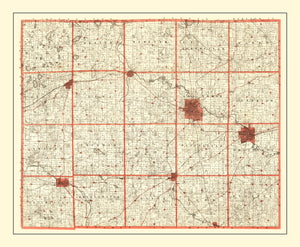 Vintage Map of Washtenaw County, Michigan 1896