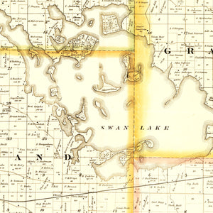 Vintage Map of Nicollet County, Minnesota 1885