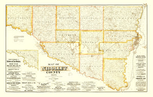 Vintage Map of Nicollet County, Minnesota 1885