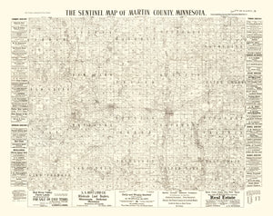 Vintage Map of Martin County, Minnesota 1901