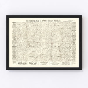 Vintage Map of Martin County, Minnesota 1901