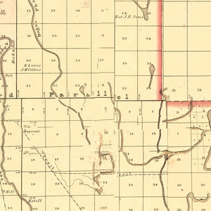 Vintage Map of Washington County, Mississippi 1871
