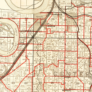 Vintage Map of Buchanan County, Missouri 1895