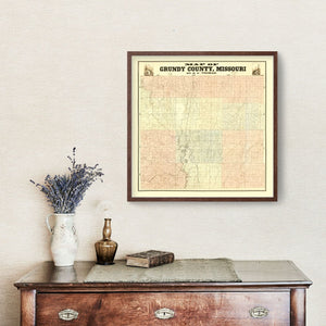 Vintage Map of Gundy County, Missouri 1890