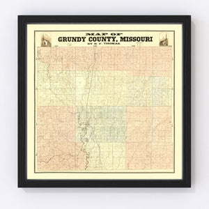 Vintage Map of Gundy County, Missouri 1890