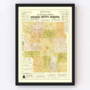 Vintage Map of Nodaway County, Missouri 1906