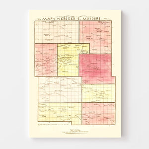 Vintage Map of Webster County, Missouri 1877