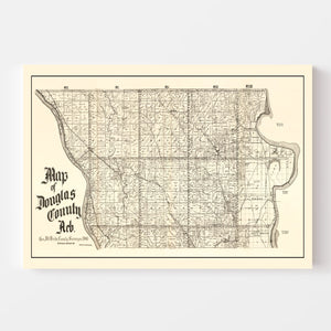 Vintage Map of Douglas County, Nebraska 1900
