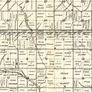 Vintage Map of Douglas County, Nebraska 1900