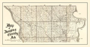 Vintage Map of Douglas County, Nebraska 1900