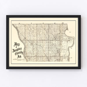 Vintage Map of Douglas County, Nebraska 1900