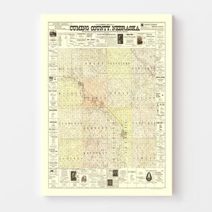 Vintage Map of Cuming County, Nebraska 1900