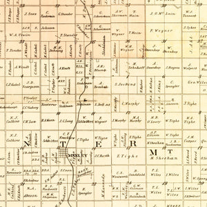 Vintage Map of Cass County, Nebraska 1894