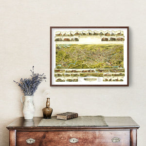 Vintage Map of Webster, Massachusetts 1892