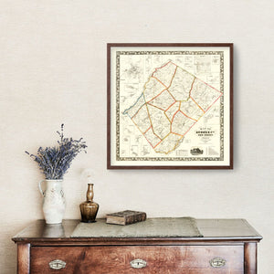 Vintage Map of Sussex County, New Jersey 1860