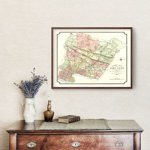 Vintage Map of Essex County, New Jersey 1877
