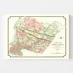 Vintage Map of Essex County, New Jersey 1877