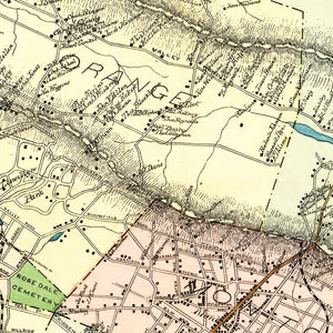 Vintage Map of Essex County, New Jersey 1877
