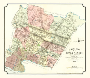 Vintage Map of Essex County, New Jersey 1877