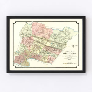 Vintage Map of Essex County, New Jersey 1877