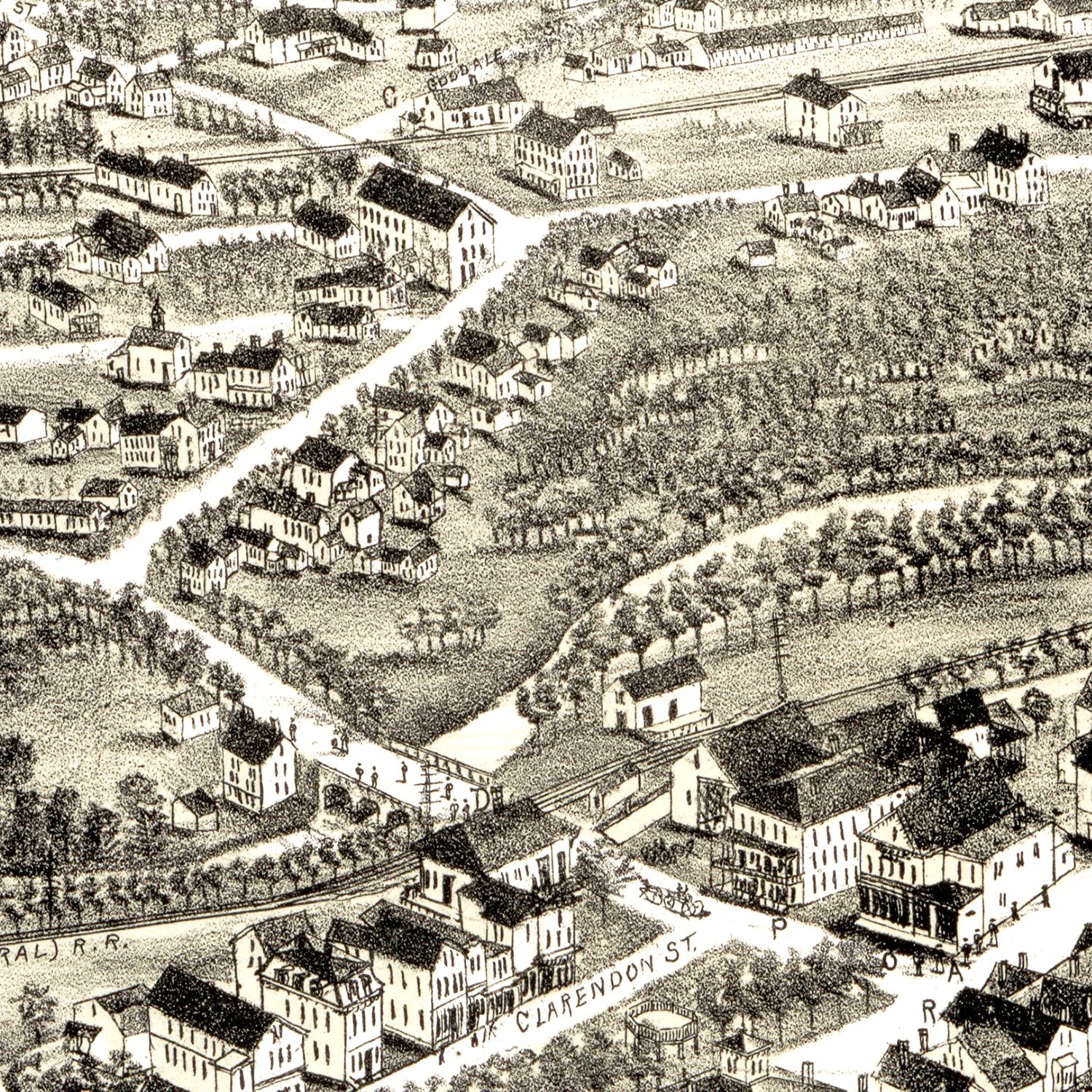 Vintage Map of West Boylston, Massachusetts 1891