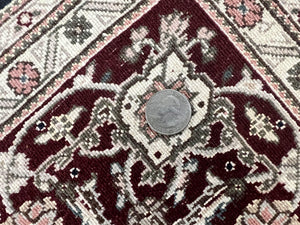 Sino Persian Rug 6x9, Herati Pattern, Vintage Handmade Hand Knotted Wool Oriental Carpet, Fine 6 x 9 Rug, Traditional Rug, Dark Blue Rug