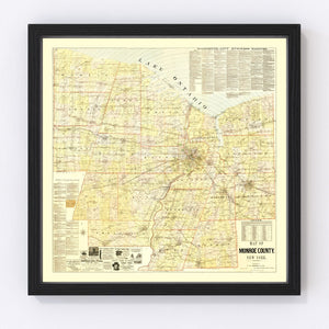 Vintage Map of Monroe County, New York 1887