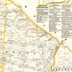 Vintage Map of Monroe County, New York 1858