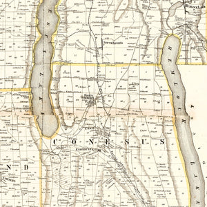 Vintage Map of Livingston County, New York 1858