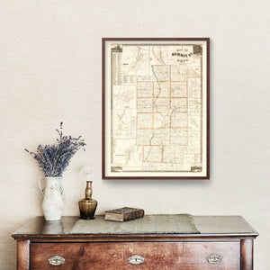 Vintage Map of Summit County, Ohio 1856