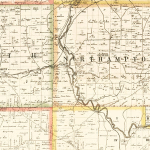 Vintage Map of Summit County, Ohio 1856