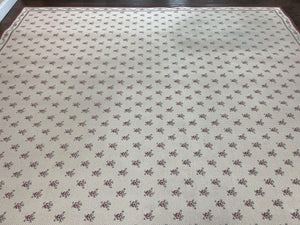 Stark Rug 12x14, Vintage Stark Carpet 12 x 14, Large Palace Size Rug, Beige, Repeated Floral Motif