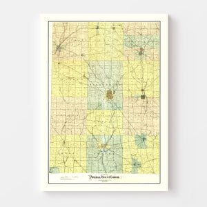 Vintage Map of Preble County, Ohio 1897