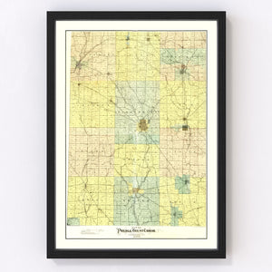 Vintage Map of Preble County, Ohio 1897