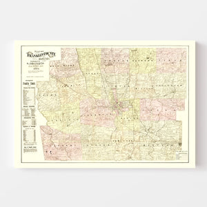 Vintage Map of Franklin County, Ohio 1883