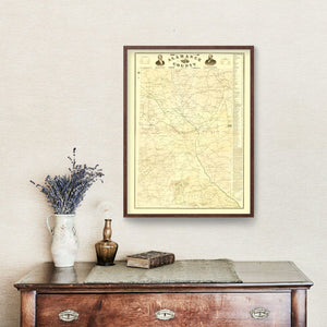 Vintage Map of Alamance County, North Carolina 1893