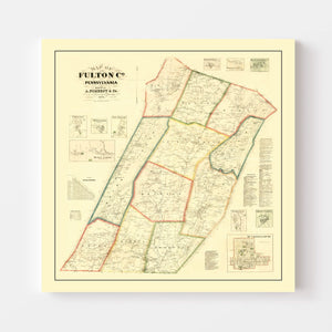 Vintage Map of Fulton County, Pennsylvania 1873
