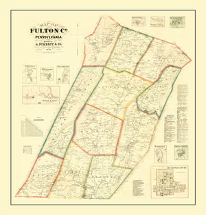 Vintage Map of Fulton County, Pennsylvania 1873