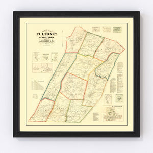 Vintage Map of Fulton County, Pennsylvania 1873