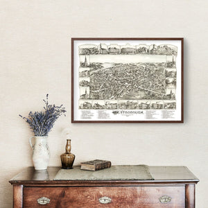 Vintage Map of Westborough, Massachusetts 1888