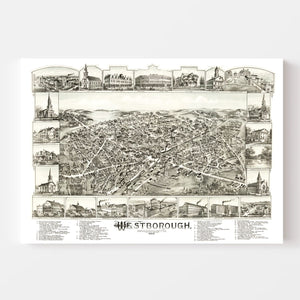 Vintage Map of Westborough, Massachusetts 1888