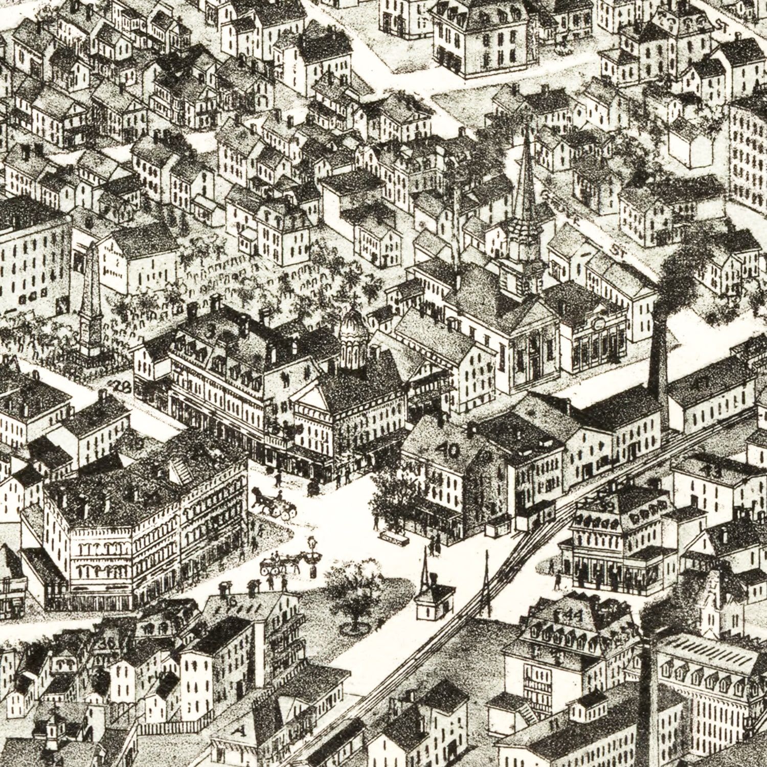 Vintage Map of Westborough, Massachusetts 1888