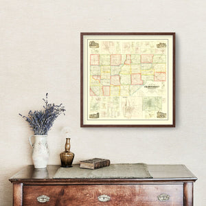 Vintage Map of Crawford County, Pennsylvania 1865