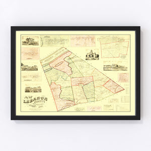 Vintage Map of Lebanon County, Pennsylvania 1860