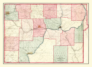 Vintage Map of Warren County, Pennsylvania 1865