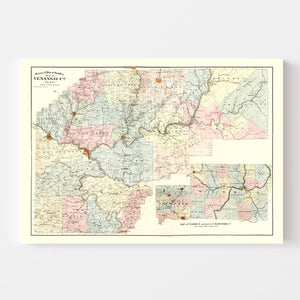 Vintage Map of Venango County, Pennsylvania 1865